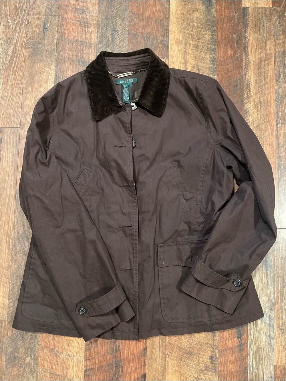 Lauren Ralph Lauren Brown Corduroy Collar Barn Jacket